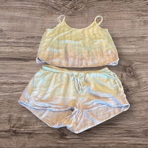 Bella Dahl Tie Dye Shorts Tank Pajama Set Top XS Shorts Small